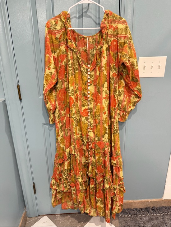 Anthropologie Dresses & Skirts - Anthropologie Coral, Olive & Cream Floral Dress